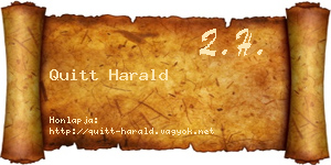 Quitt Harald névjegykártya